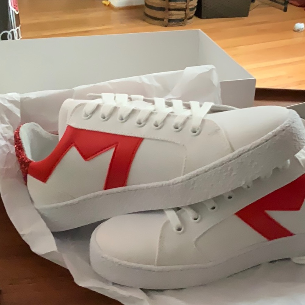 Maje Leather Sneakers Empieceme Size 38
